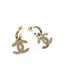 Chanel CC Drop Earrings Crystal GHW