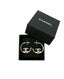 Chanel Metal Textured CC Hoop Earrings Champagne