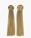 Chanel Round CC Fringe Champagne Earrings