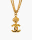 Chanel Vintage CC Logo Chain Necklace Gold-Tone