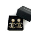 Chanel Pearl Crystal Coco Script CC Drop Earrings Champagne