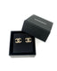 Chanel CC Bronze Tone and Crystal Earrings