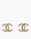 Chanel CC Champagne Small Earrings with Crystals