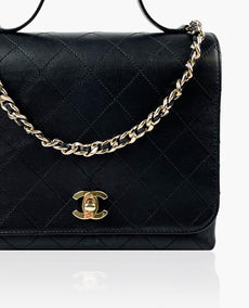 Chanel Calfskin Double Pocket Bag Musta CHW