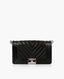 Chanel Boy Old Medium Chevron SHW Black Caviar