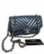 Chanel Chevron Mini suorakulmainen laivastonsininen LGHW