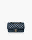 Chanel Chevron Mini Rectangular Navy Blue LGHW