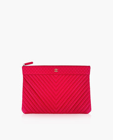 Chanel Chevron O - Kotelo Strawberry Red Caviar GHW