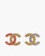 Chanel Champagne CC Diamond Earrings Multicolor