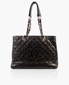 Chanel GST Dark Brown Caviar Tote SHW