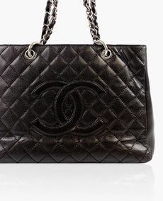 Chanel GST Dark Brown Caviar Tote SHW