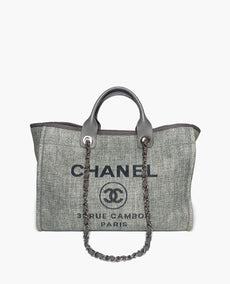 Chanel Deauville Harmaa Canvas Medium Tote