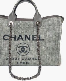 Chanel Deauville Harmaa Canvas Medium Tote