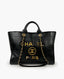 Chanel Aged Calfskin Leather Medium Charms Deauville Tote Black