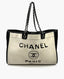 Chanel Black and White Large Deauville of Wool Felt SHW