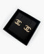 Chanel Crystal and Quilted CC Champagne Earrings