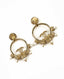 Chanel Champagne CC Pearl Round Charm Earrings