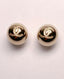 Chanel Round CC Champagne Earrings