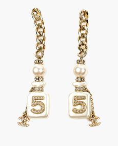 Chanel Bottle N5 Pearl Chain -korvakorut pitkät