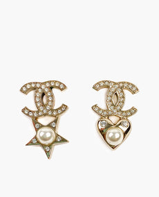 Chanel Star And Heart Earrings