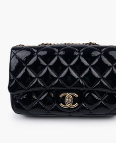 Chanel Flap Bag in Patent and Lambskin Black GAHW