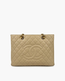 Chanel GST Tote Beige Caviar GHW