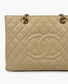 Chanel GST Tote Beige Caviar GHW