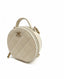 Chanel Mini Round Vanity Bag with Handle Ivory Caviar 22C