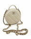 Chanel Mini Round Vanity Bag with Handle Ivory Caviar 22C