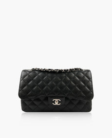 Chanel Timeless Jumbo Black Caviar Double Flap SHW