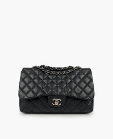 Chanel Timeless Jumbo Single Flap Black Lambskin SHW