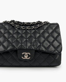 Chanel Timeless Jumbo Single Flap Black Lambskin SHW