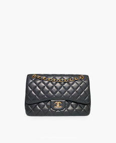 Chanel Jumbo Black Lambskin Double Flap GHW