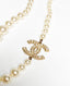 Chanel Pearl Necklace CC Champagne