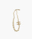 Chanel Pearl Necklace CC Champagne