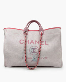 Chanel Deauville Tote Extra Large vaaleanpunainen SHW