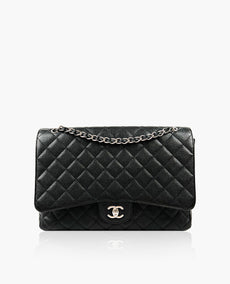 Chanel Maxi Jumbo Single Flap Black Caviar SHW