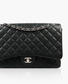 Chanel Maxi Jumbo Single Flap Black Caviar SHW