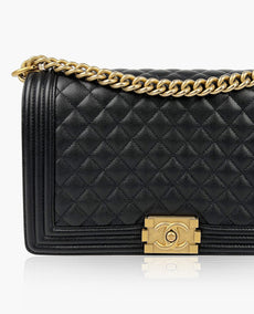 Chanel New Medium Caviar Boy Black GBHW