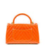 Chanel Medium Coco Handle Bag in Orange Chevron Quilted Glazed Calfskin Leather BGHW