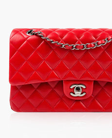 Chanel Timeless Medium Red Lambskin Gunmetal HW