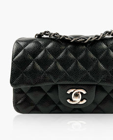 Chanel Mini suorakulmainen musta kaviaari RHW