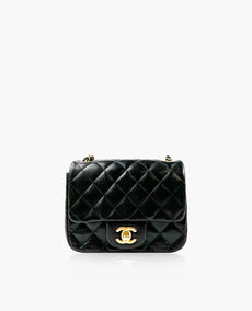 Chanel Mini Square Black Lambskin GHW