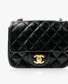 Chanel Mini Square Black Lambskin GHW