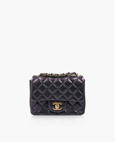 Chanel Mini Square Black Iriscent Lambskin CHW