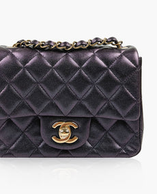 Chanel Mini Square Black Iriscent Lambskin CHW