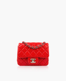 Chanel Mini Square Red SHW lampaannahka