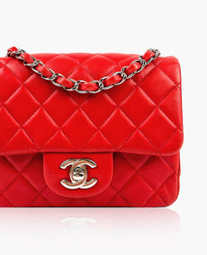 Chanel Mini Square Red SHW lampaannahka