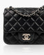 Chanel Mini Square Black Lambskin SHW