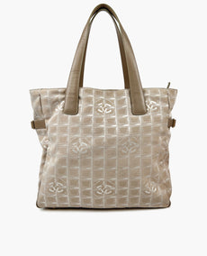 Chanel Travel Line Nude Nylon Jacquard Canvas Tote